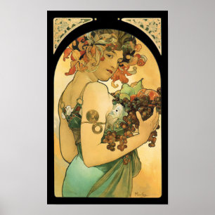 Alphonse Mucha ~ Fruit ( 1897 ) Art Nouveau Poster