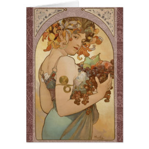 Alphonse Mucha Fruit Art Nouveau Vintage Maiden