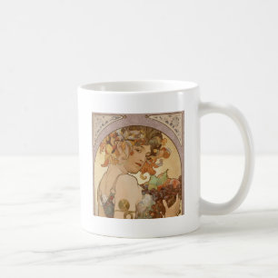 Alphonse Mucha Fruit Art Nouveau Vintage Maiden Coffee Mug
