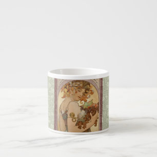 Alphonse Mucha Fruit Art Nouveau Vintage Maiden Espresso Cup
