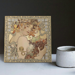 Alphonse Mucha Fruit Art Nouveau Vintage Tile