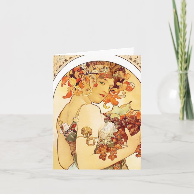 Alphonse Mucha "Fruit" Note Card (Front)