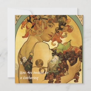 Alphonse Mucha Fruit Painting Invitation