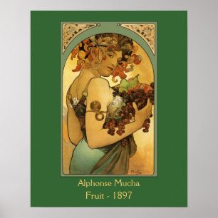 Alphonse Mucha Fruit Painting Poster