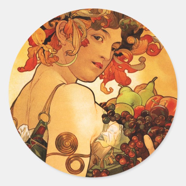 Alphonse Mucha Fruit Stickers (Front)