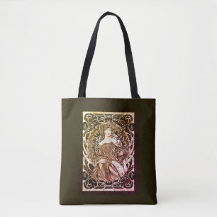 Alphonse Mucha Girl Art Nouveau Tote Bag