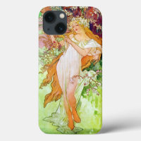 Alphonse Mucha Girl In Garden
