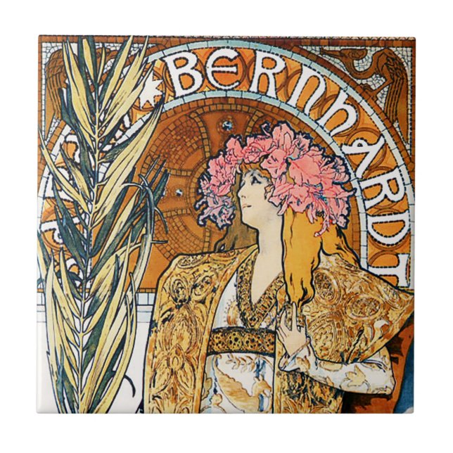 Alphonse Mucha Gismonda Tile (Front)