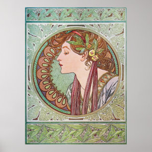 Alphonse Mucha Goddess Art Poster