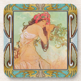 Alphonse Mucha hard plastic Coaster set of 6 #03