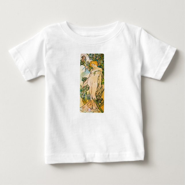 Alphonse Mucha - Iris WB Baby T-Shirt (Front)