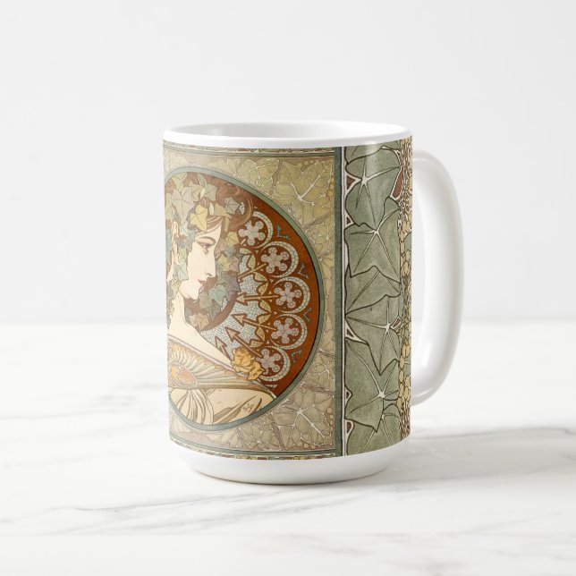 Alphonse Mucha Ivy GalleryHD Coffee Mug (Front Right)