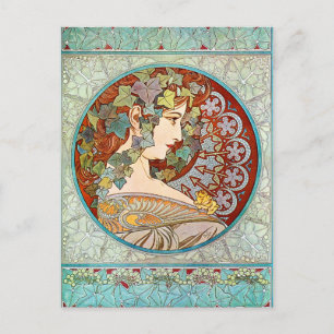 Alphonse Mucha Ivy Postcard