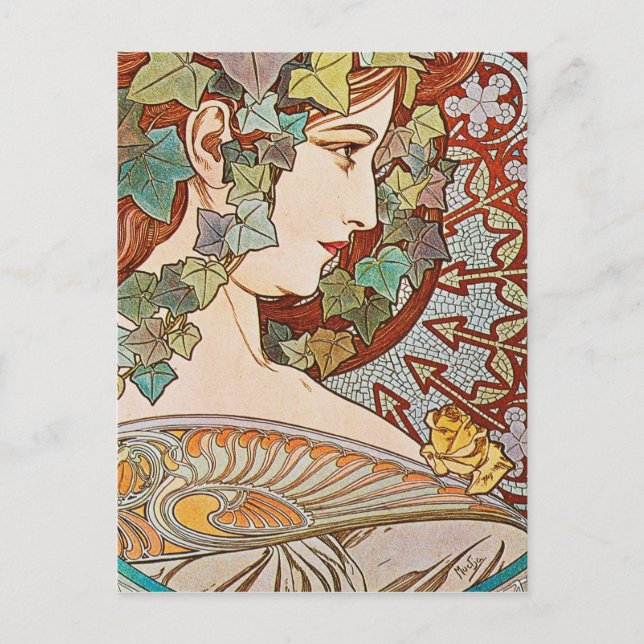 Alphonse Mucha - Ivy Postcard (Front)