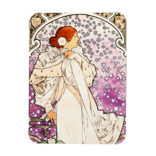 Alphonse Mucha La Dame 1896 Art Nouveau Vintage Magnet