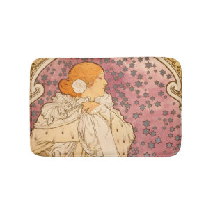 Alphonse Mucha La Dame Aux Camelias: Art Nouveau Bath Mat