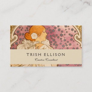 Alphonse Mucha La Dame Aux Camelias: Art Nouveau  Business Card