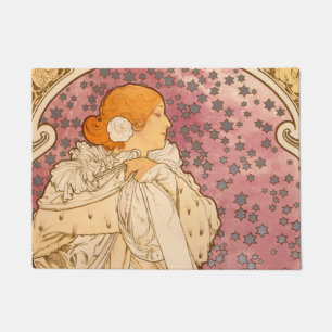 Alphonse Mucha La Dame Aux Camelias: Art Nouveau Doormat