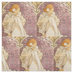 Alphonse Mucha La Dame Aux Camelias: Art Nouveau Fabric