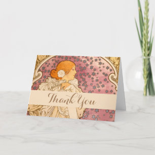 Alphonse Mucha La Dame Aux Camelias: Art Nouveau Thank You Card