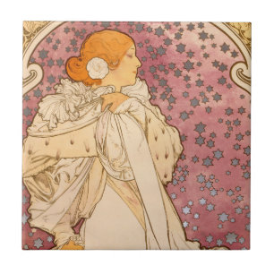 Alphonse Mucha La Dame Aux Camelias: Art Nouveau  Tile
