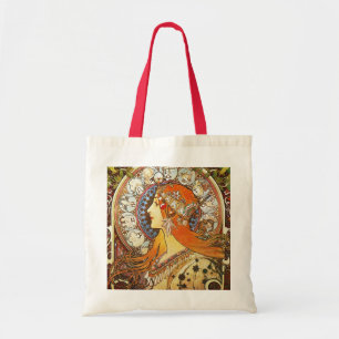 Alphonse Mucha La Plume Zodiac Art Nouveau Vintage Tote Bag