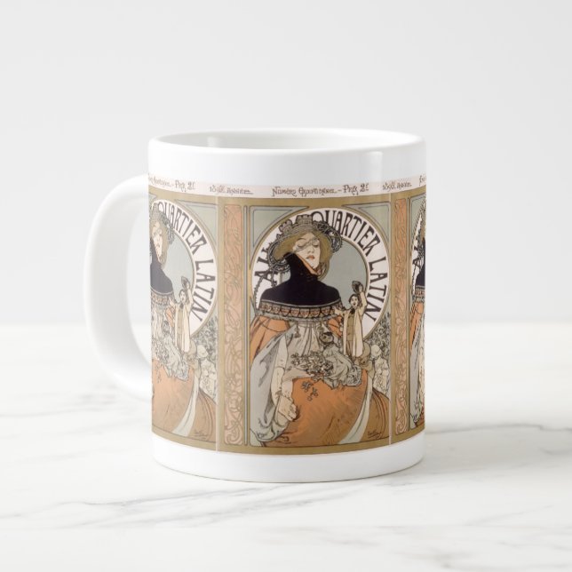 Alphonse Mucha Lady Jumbo Mug (Front Left)