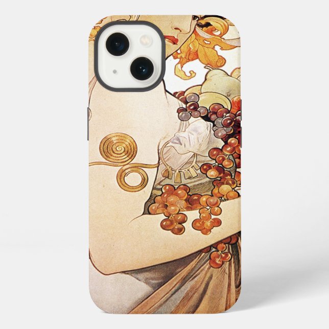 Alphonse Mucha Lady With Fruit iPhone Case (Back)