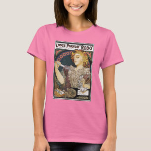 Alphonse Mucha- Lance Parfum "Rodo" - Perfume Ad T-Shirt