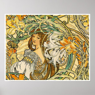 Alphonse Mucha:  Language of Flowers Poster