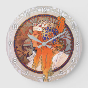 Alphonse Mucha Large Clock