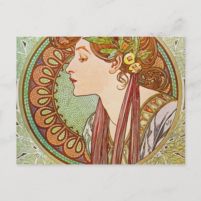 Alphonse Mucha - Laurel Postcard (Front)