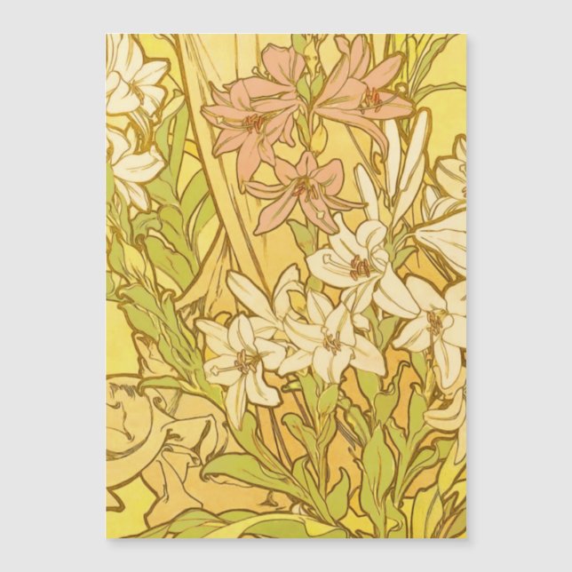 Alphonse Mucha Lily Flowers Pattern: Art Nouveau  (Front)