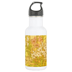 Alphonse Mucha Lily Flowers Pattern: Art Nouveau 532 Ml Water Bottle