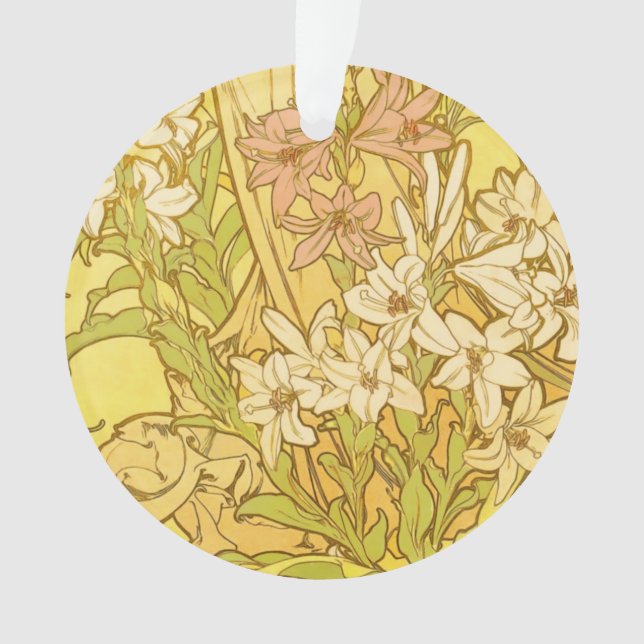Alphonse Mucha Lily Flowers Pattern: Art Nouveau  Ornament (Front)