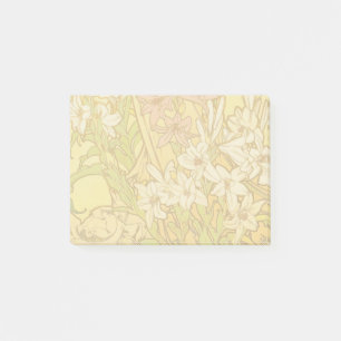 Alphonse Mucha Lily Flowers Pattern: Art Nouveau Post-it Notes