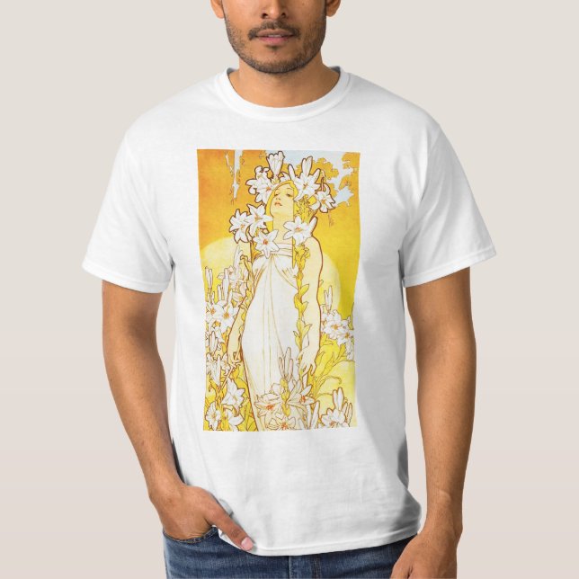 Alphonse Mucha Lily T-shirt (Front)