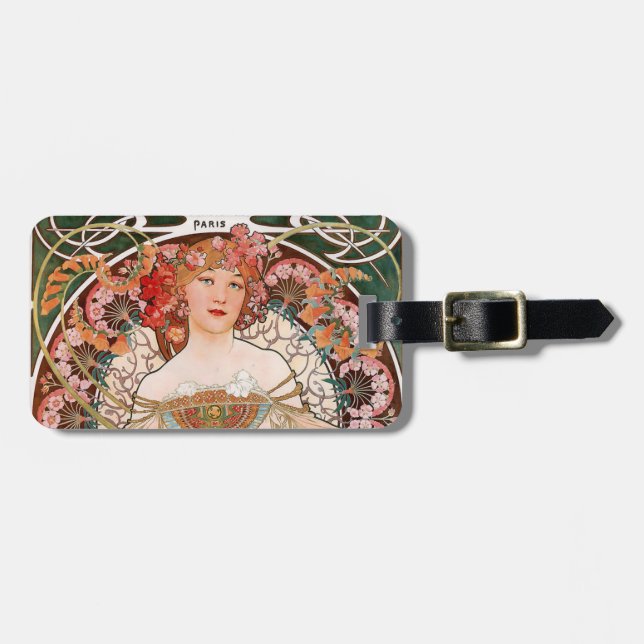 Alphonse Mucha Luggage Tag (Front Horizontal)