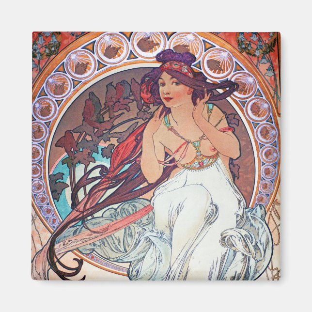 Alphonse Mucha Magnet (Front)