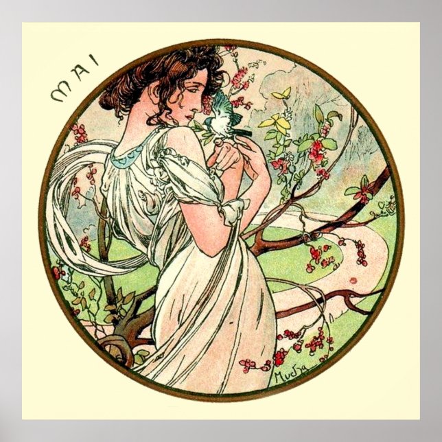 Alphonse Mucha Month Of May Poster (Front)