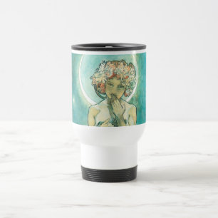 Alphonse Mucha Moonlight Clair De Lune Art Nouveau Travel Mug