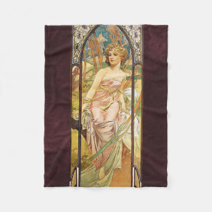 Alphonse Mucha, Morning Awakening Fleece Blanket