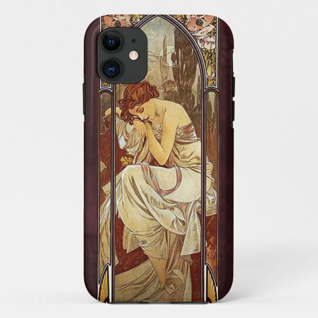 Alphonse Mucha, Night's Rest Case-Mate iPhone Case (Back)