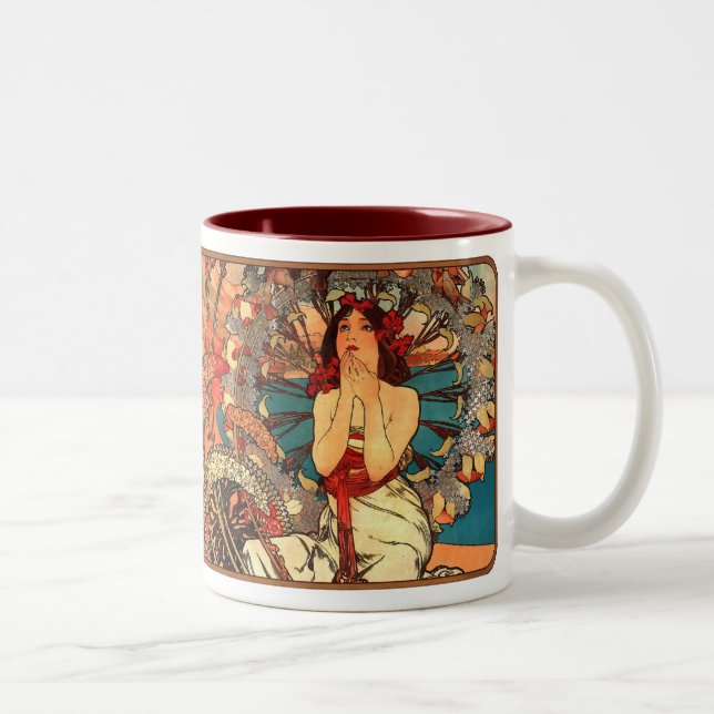 Alphonse Mucha Nouveau Pretty Lady Coffee Mug (Right)