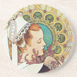 Alphonse Mucha Nurse Maid Coaster