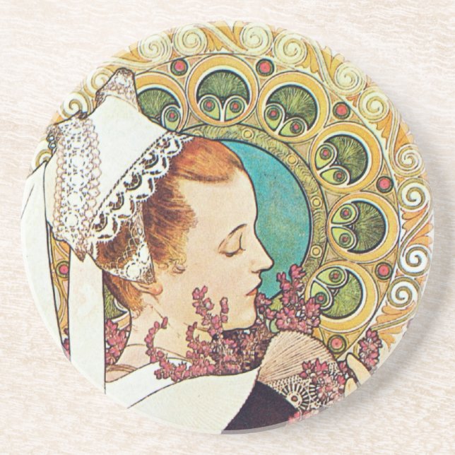 Alphonse Mucha Nurse Maid Coaster (Front)