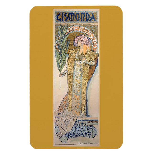 Alphonse Mucha Painting Magnet (Vertical)