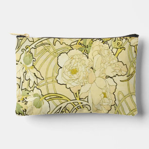 Alphonse Mucha Peonies Art Nouveau Floral Pattern Accessory Pouch