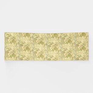 Alphonse Mucha Peonies Art Nouveau Floral Pattern Banner