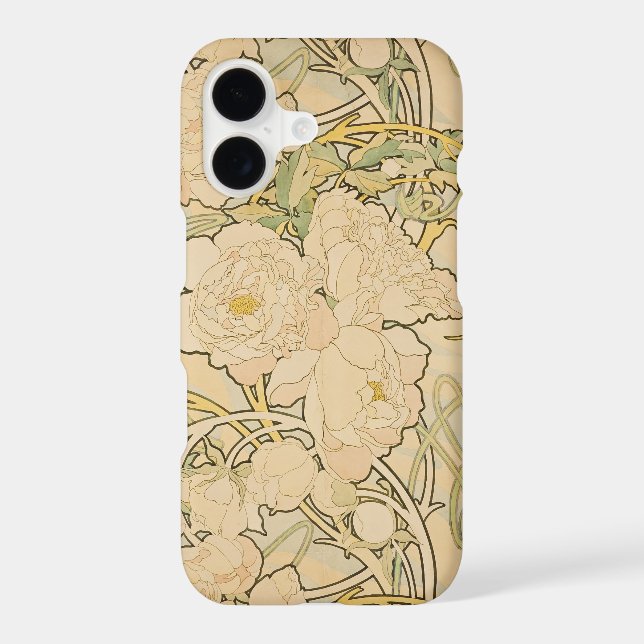 Alphonse Mucha Peonies Peony Roses Fawn 1897 (Back)